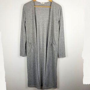 Entro Anthropologie Gray Long Duster Cardigan